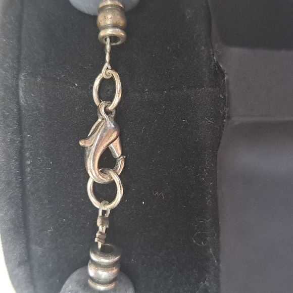 Vintage Chunky Stone Crystal Necklace with Silver Beads - Picture 5 of 11